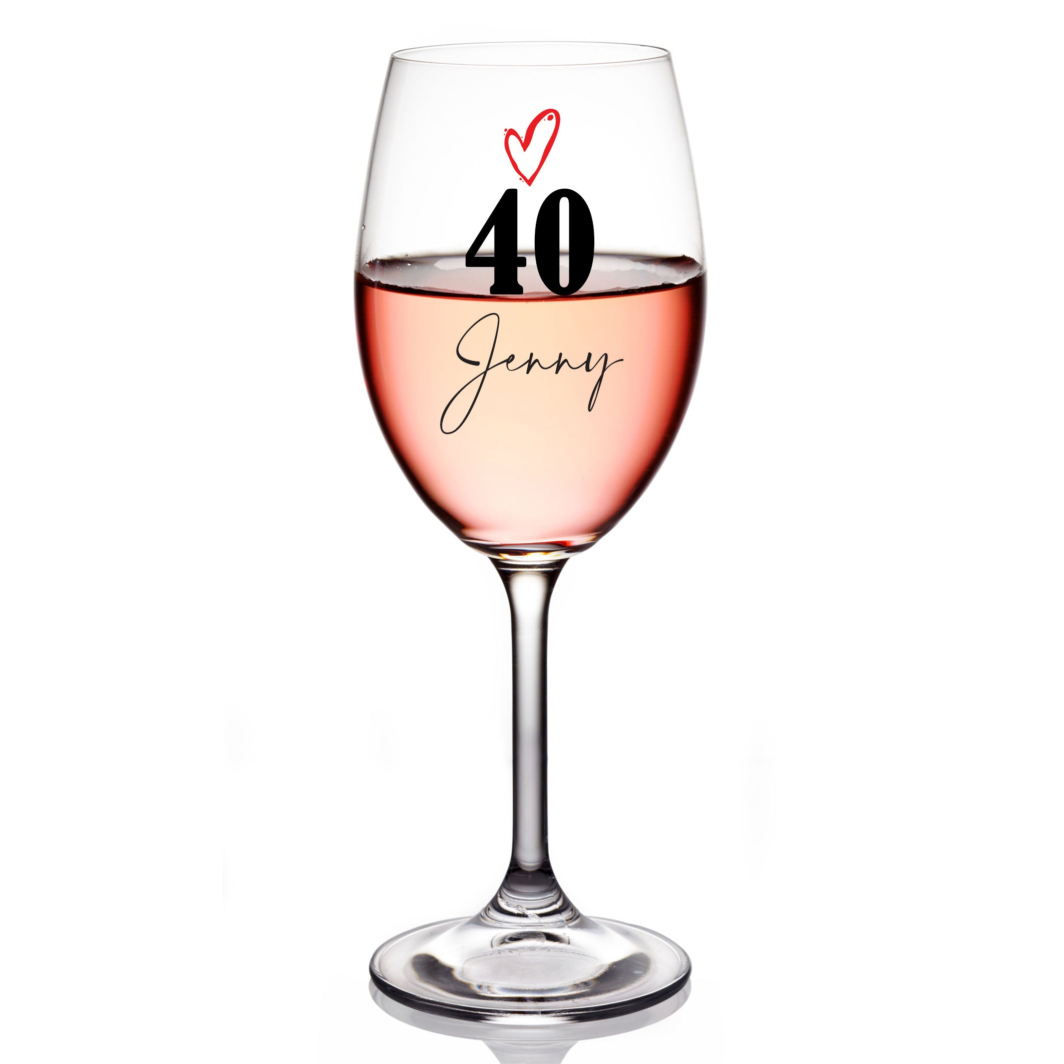 40th birthday online wine glass