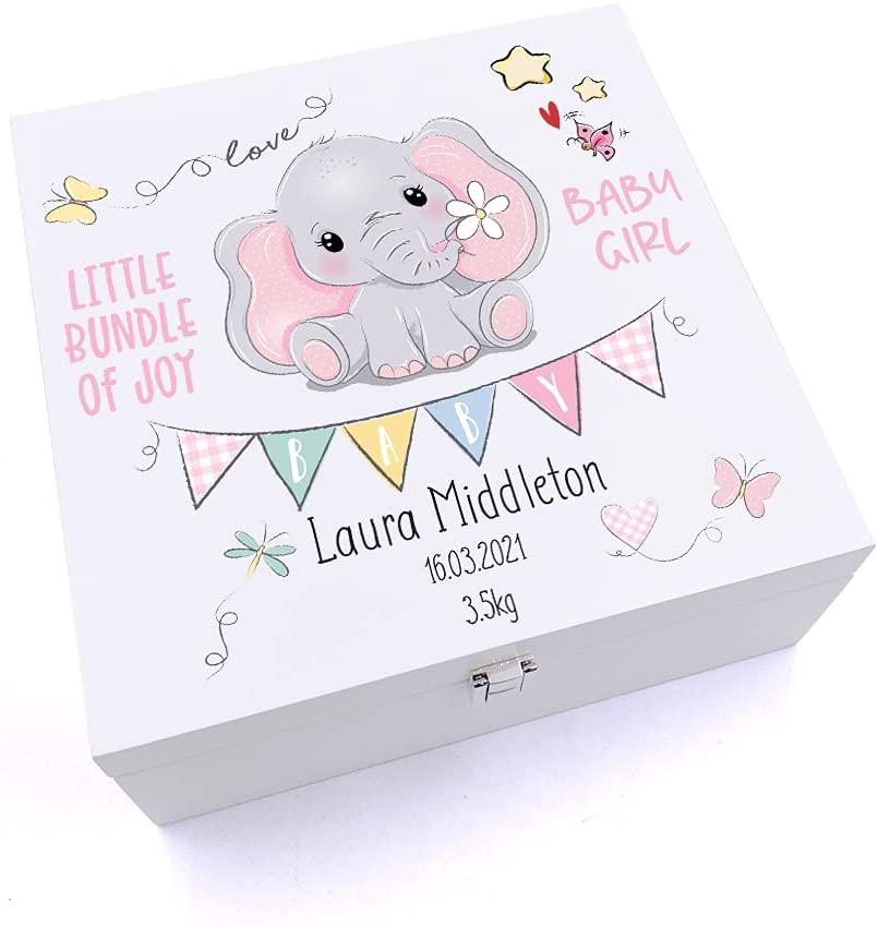 Baby girl keepsake store boxes