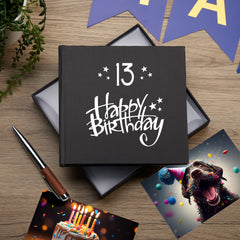 13th Birthday Black Photo Album Gift For Him 50 x 6" x 4" Photos