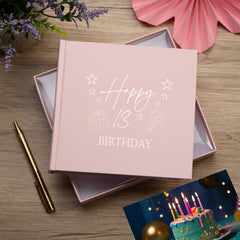 13th Birthday Pink Photo Album Gift For Her With Present Design