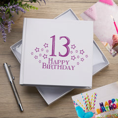 13th Birthday White Photo Album Gift For Her 50 x 6" x 4" Photos