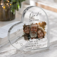 Dad Memorial Keepsake | Acrylic Block Remembrance Heart with Photo | Bereavement Sympathy Condolence Gift | 10x10x2cm