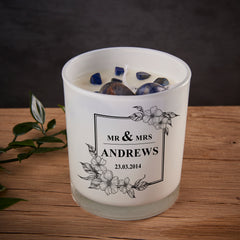 Beautiful Embellished Wedding Day or Anniversary Personalised Candle Gift