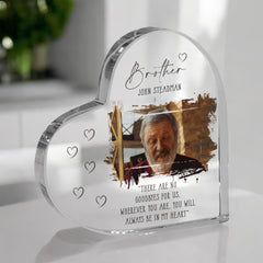 Brother Memorial Keepsake | Acrylic Block Remembrance Heart with Photo | Bereavement Sympathy Condolence Gift | 10x10x2cm