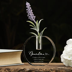 Engraved Grandma Crystal Glass Flower Vase Gift Present