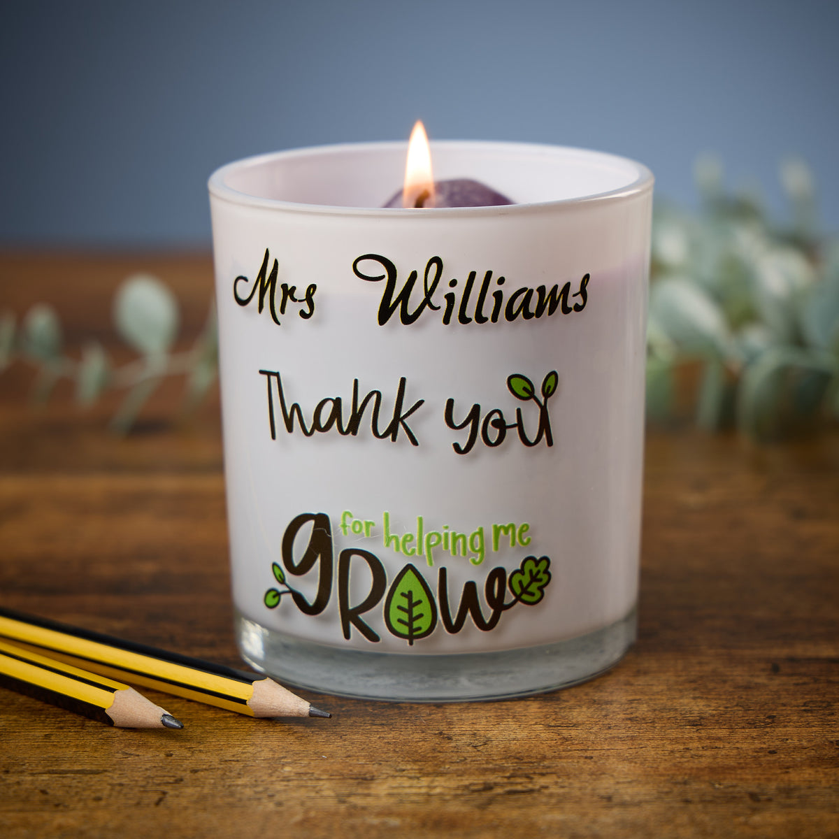 Beautiful Embellished Teacher Candle Jar Gift Help Me Grow