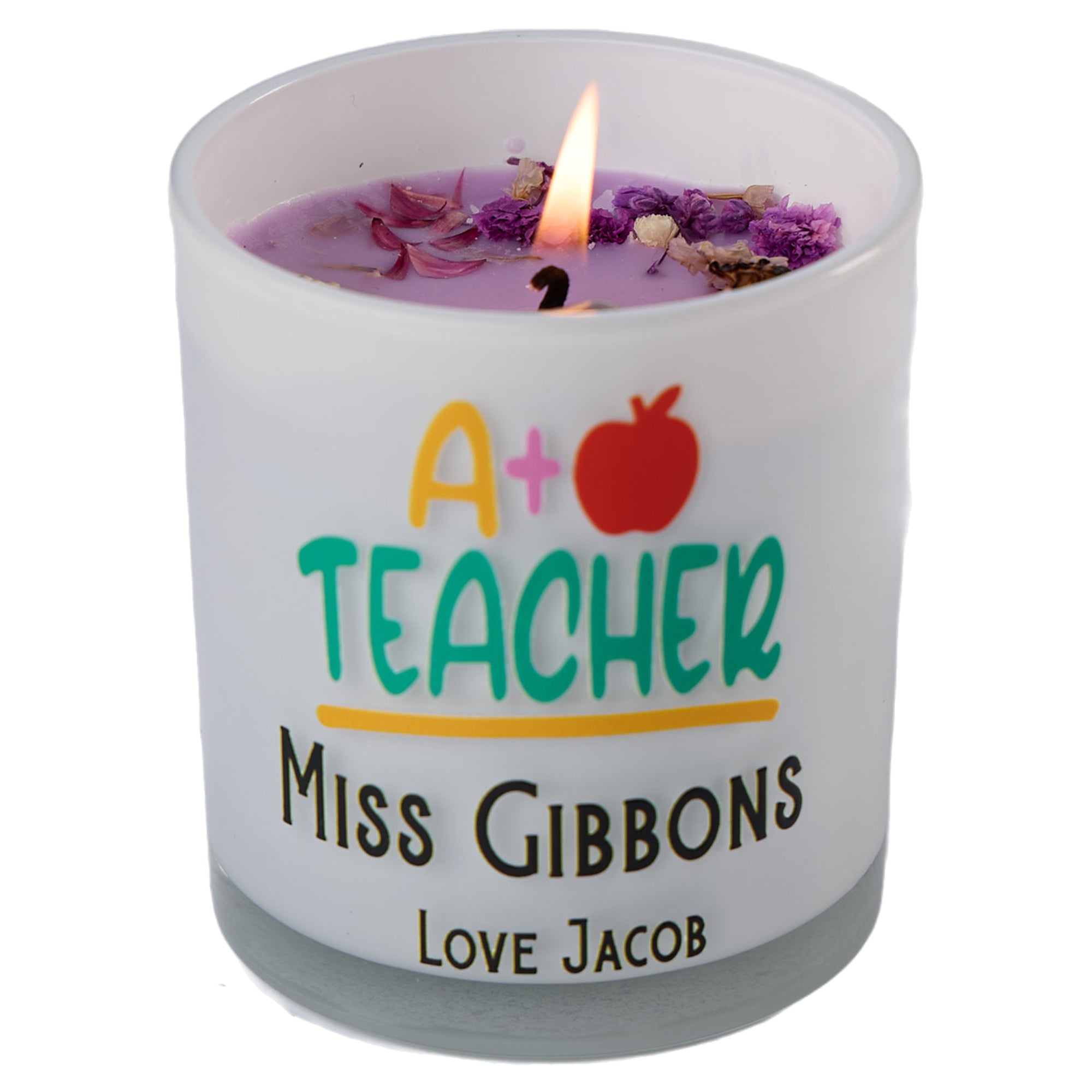 Beautiful Embellished A Plus Teacher Candle Jar Gift