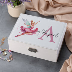 Personalised Girls Fairy Ballerina Large Jewellery Box Gift Customized