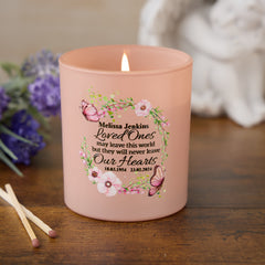 Pink Memorial Remembrance Candle Loved Ones