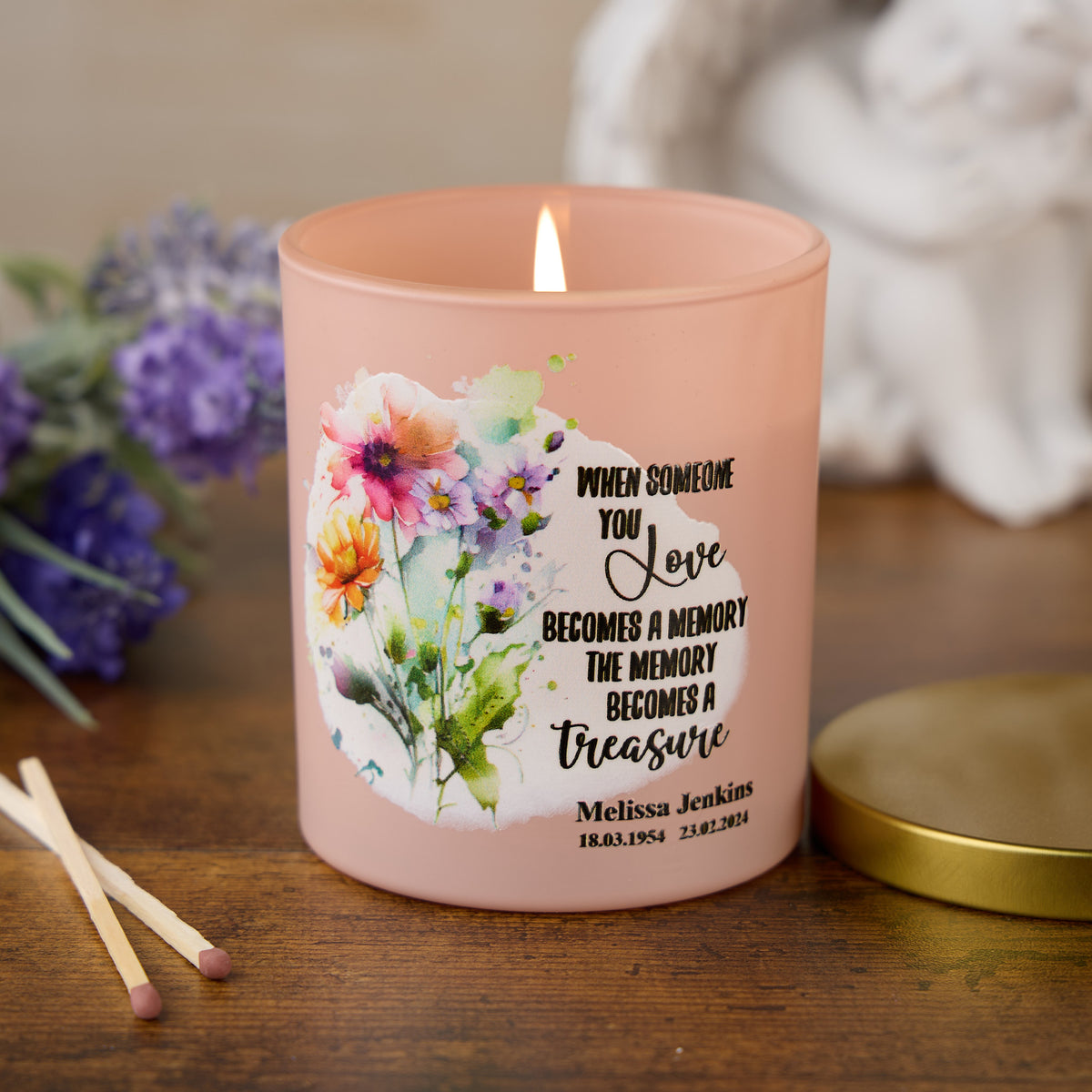 Pink Memorial Remembrance Candle Memory To Treasure