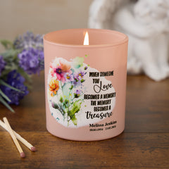 Pink Memorial Remembrance Candle Memory To Treasure