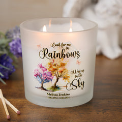 Personalised Large Candle Memorial Remembrance Gift Rainbows In The Sky