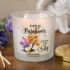 Personalised Large Candle Memorial Remembrance Gift Rainbows In The Sky