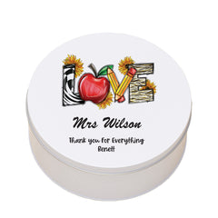 Personalised Love Teacher Gift Cake Or Cookie Tin