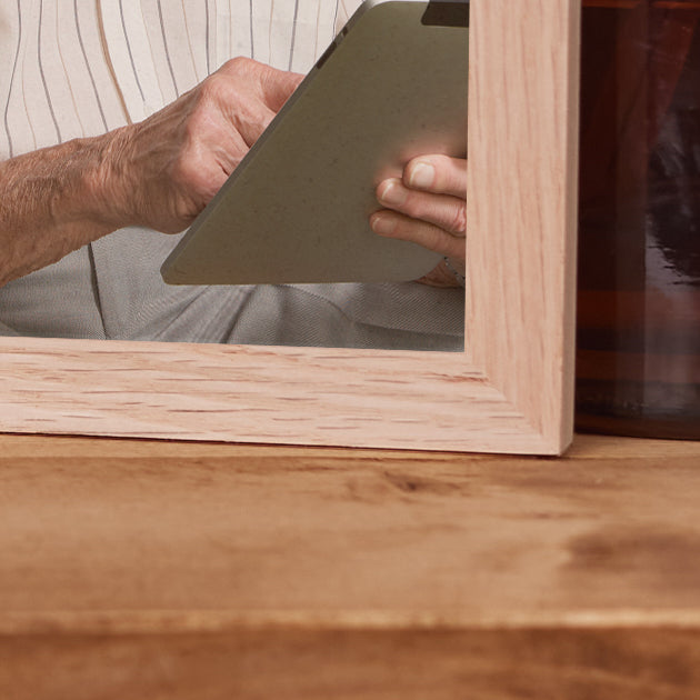 Personalised Dad Remembrance Book Photo Frame Solid Oak Wood