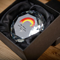 Personalised Teacher Diamond Paperweight Gift Wit Rainbow