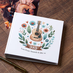 Personalised Guitar Dad Vintage Photo Album Gift