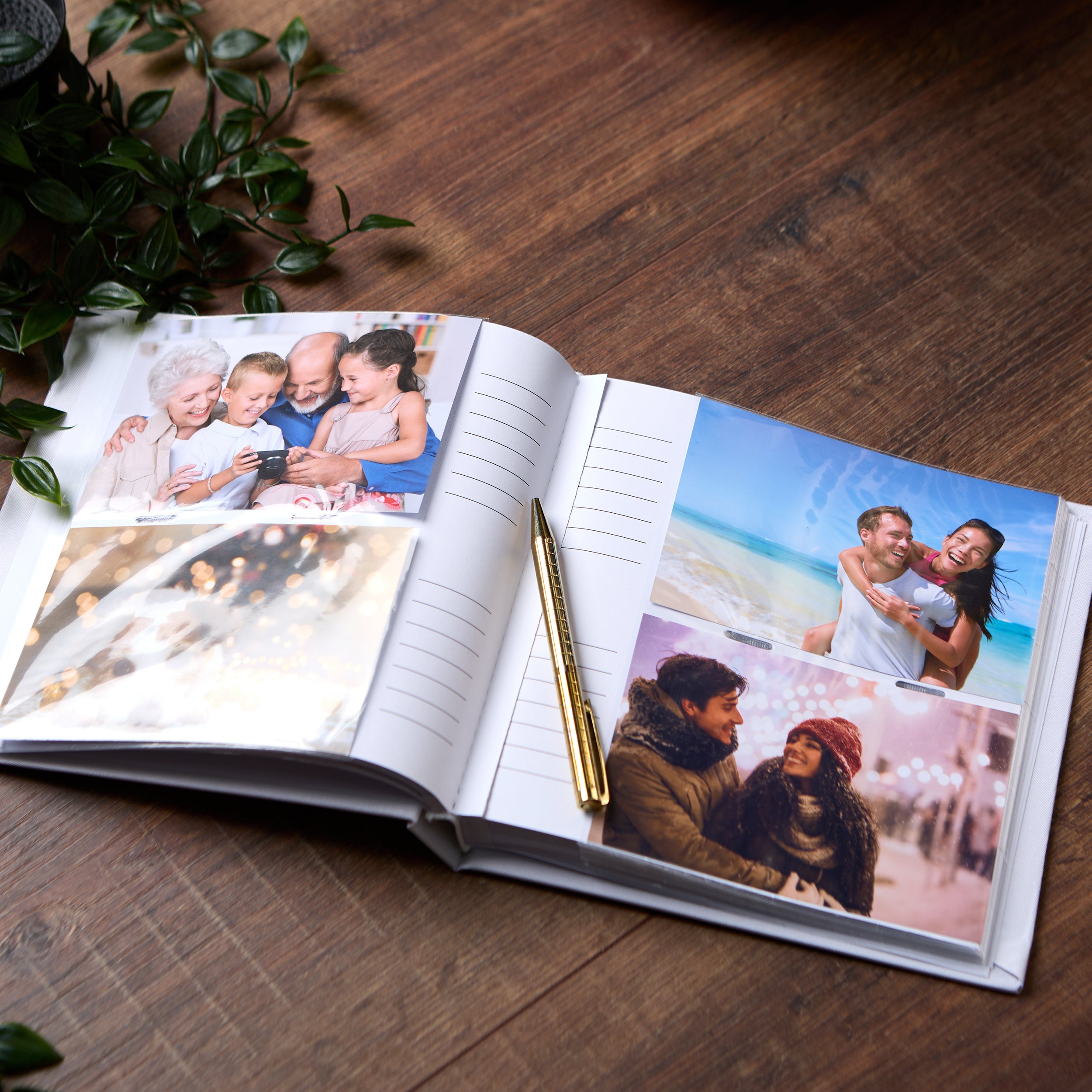 Large Book Bound Personalised Wedding Photo Album With Boho Camera