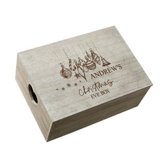 Personalised Large Christmas Eve Crate Keepsake Box With Decorations