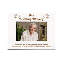 Dad In Loving Memory White Wooden Photo Frame Gift