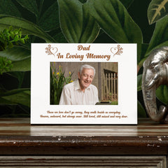 Dad In Loving Memory White Wooden Photo Frame Gift