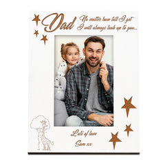 Dad No Matter How Tall I Get Personalised White Wooden Photo Frame Gift