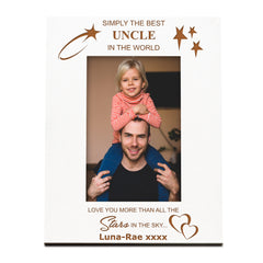 Simply The Best Uncle Personalised White Photo Frame Gift