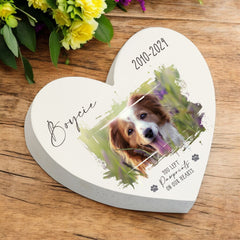 Personalised Pet Memorial Sympathy Heart Gift With Photo