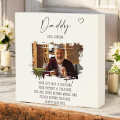 Personalised Daddy Memorial Sympathy Plaque Indoor or Outdoor With Photo