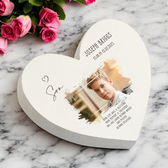 Personalised Son Sympathy Memorial Heart Gift With Photo