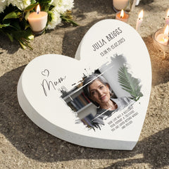 Personalised Mum Sympathy Memorial Heart Gift With Photo