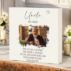 Personalised Uncle Memorial Sympathy Plaque Indoor or Outdoor With Photo