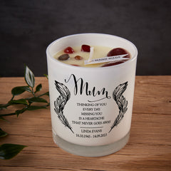 Beautiful Embellished Mum Memorial Remembrance Personalised Candle Gift