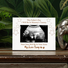 For Dad To Be White Wooden Baby Scan Photo Frame Gift