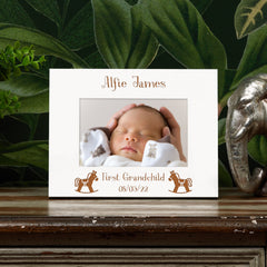 Personalised First Grandchild White Wooden Photo Frame Gift