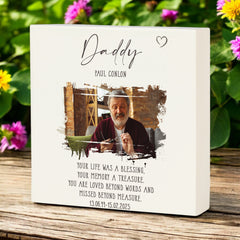 Personalised Daddy Memorial Sympathy Plaque Indoor or Outdoor With Photo