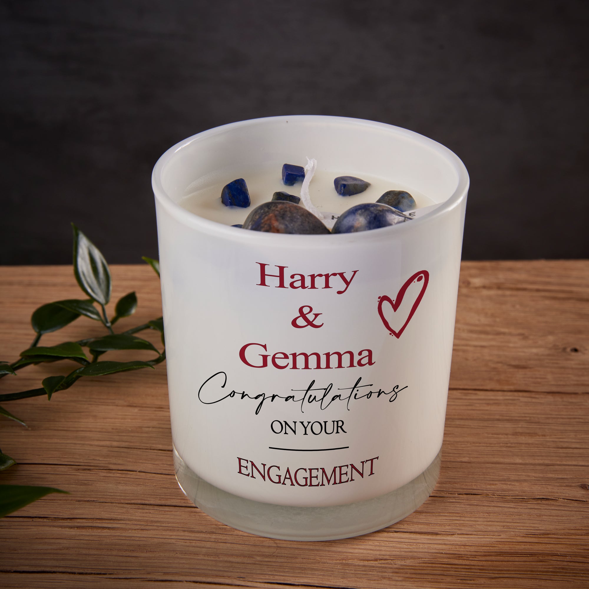 Beautiful Embellished Handmade Engagement Personalised Candle Gift