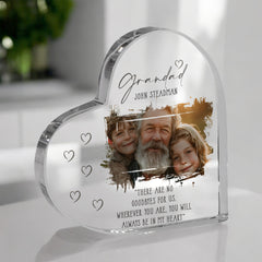 Grandad Memorial Keepsake | Acrylic Block Remembrance Heart with Photo | Bereavement Sympathy Condolence Gift | 10x10x2cm