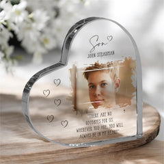 Son Memorial Keepsake | Acrylic Block Remembrance Heart with Photo | Bereavement Sympathy Condolence Gift | 10x10x2cm