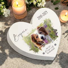 Personalised Pet Memorial Sympathy Heart Gift With Photo