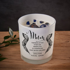 Beautiful Embellished Mum Memorial Remembrance Personalised Candle Gift