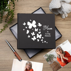 Mum In Loving Memory Black Butterfly Photo Album For 50 x 6 by 4 Photos