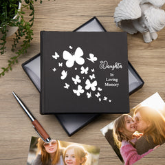 Daughter In Loving Memory Black Butterfly Photo Album For 50 x 6 by 4 Photos