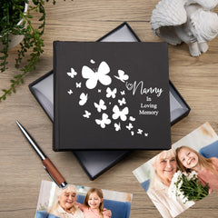 Nanny In Loving Memory Black Butterfly Photo Album For 50 x 6 by 4 Photos