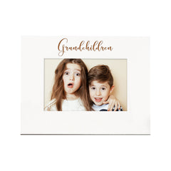 Grandchildren Engraved White Wooden Photo Frame Gift