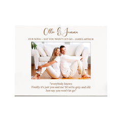 Personalised Our Song White Wooden Photo Frame Gift