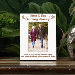 Mum and Dad Memorial Photo Frame In Loving Memory