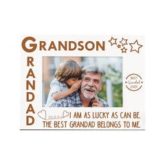 Grandad and Grandson White Wooden Photo Frame Gift