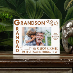 Grandad and Grandson White Wooden Photo Frame Gift