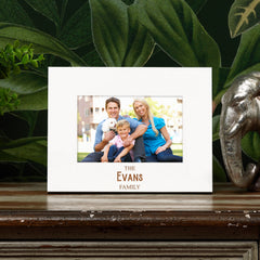 Personalised Elegant White Wooden Family Photo Frame